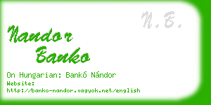 nandor banko business card