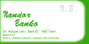 nandor banko business card